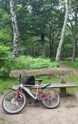 The red and silver Radar mountain bike