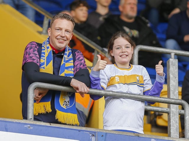 Stags fans during the Sky Bet League 2 match against Swindon Town.