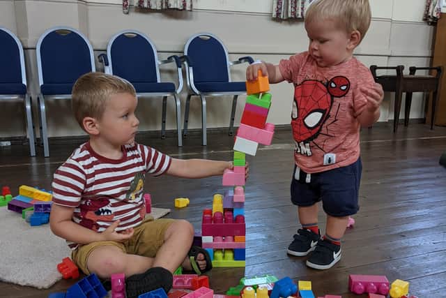 Toddlers having fun at the new 'stay and play' session part of a new Mansfield community hub organised by Mansfield Woodhouse mum Helen Vale.