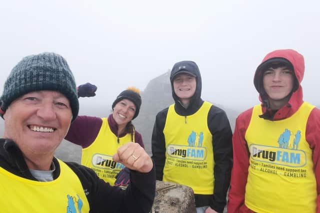 At Ben Nevis summit, Alan Viggers, Kate Earl, Thor Smith and Tom Ross