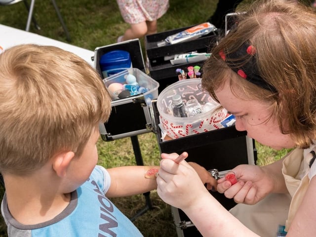 Children could get temporary tattoos or have their faces painted.