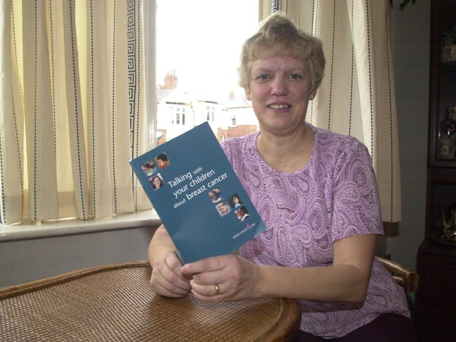 Gillian Speed of Bingham Park Crescent, Sheffield whogave her support to a  new book on how to tell your children you have breast cancer back in 2002.