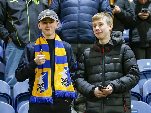 Mansfield Town fans ahead of the draw with Grimsby Town.