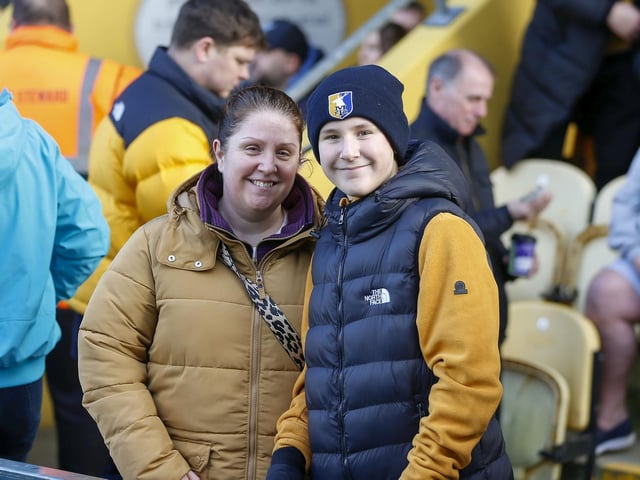 Mansfield Town fans ahead of the victory over Notts County.