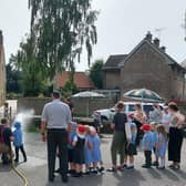 All of the children had a go at using the fire hose