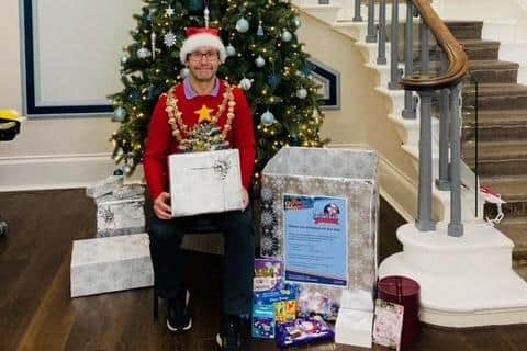 Executive Mayor Andy Abrahams at the Old Town Hall's Secret Santa gift appeal collection point