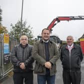 Coun Andy Meakin, Coun Jason Zadrozny, and Coun Warren Nuttall at the site of the new housing on Darley Avenue, Kirkby