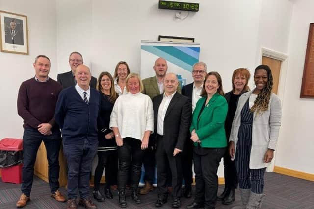 PICTURED: Mayor Claire and David Williams with members of the Business Advisory Board at their inaugural meeting, at Bolsover District Council