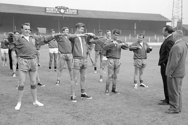 Pre-season training on the pitch back in 1964.