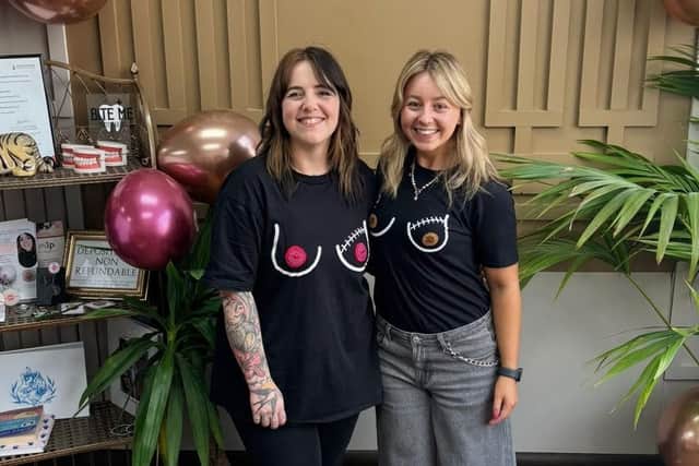 Danielle Rhodes with NIP volunteer Tori at a charity day to raise money for NIP.