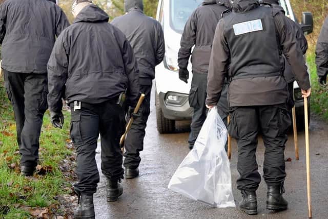 Police at the scene of the incident