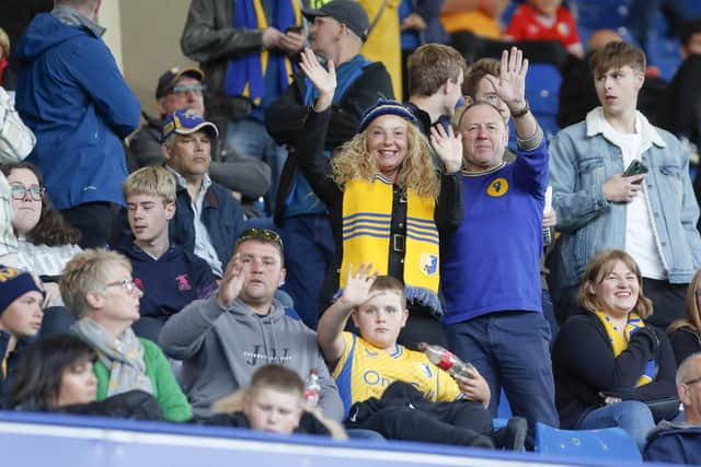 Mansfield Town fans ahead of victory at Sheffield Wednesday.