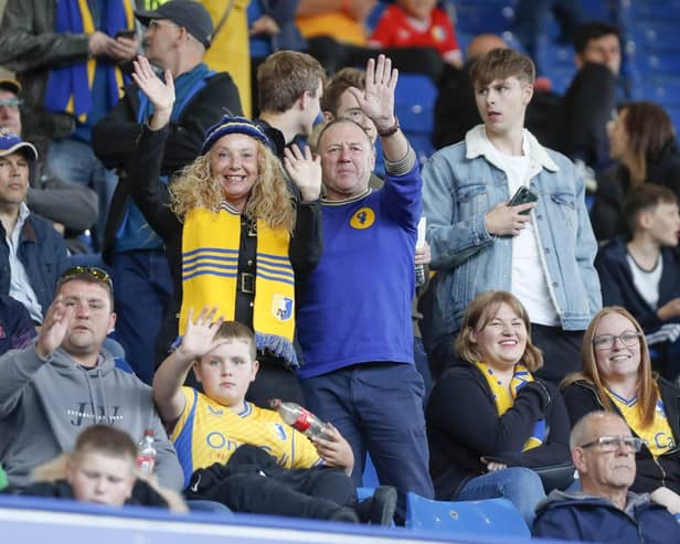 Mansfield Town fans ahead of victory at Sheffield Wednesday.