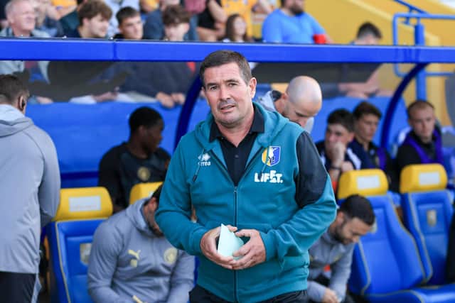 Mansfield Town manager Nigel Clough during the EFL Trophy against Manchester City u21 at the One Call Stadium, 20 Aug 2026, Photo credit Chris & Jeanette Holloway / The Bigger Picture.media