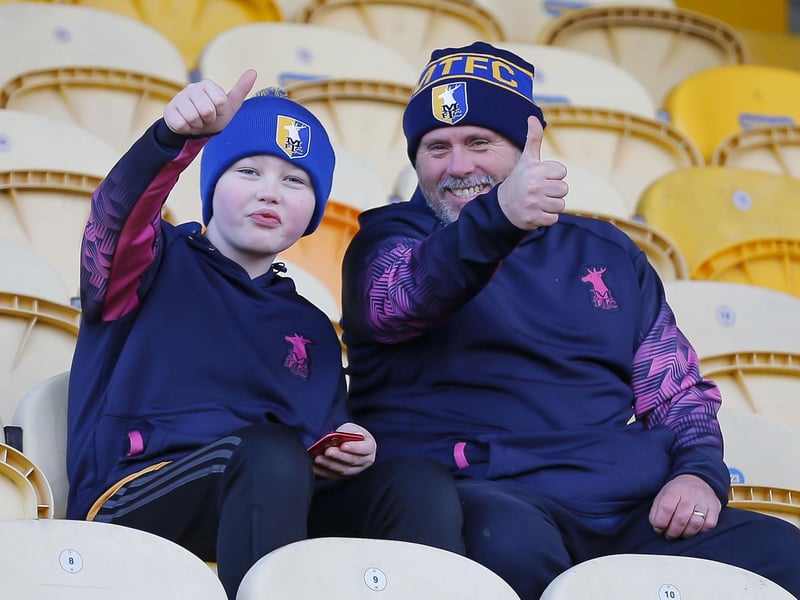 Stags fans at the One Call Stadium for the Sky Bet League 2 match against Barrow.