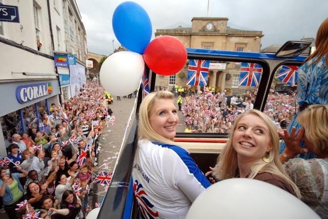 The parade heads to the Market Place in 2008. Olympian Homecoming - Rebecca Adlington.