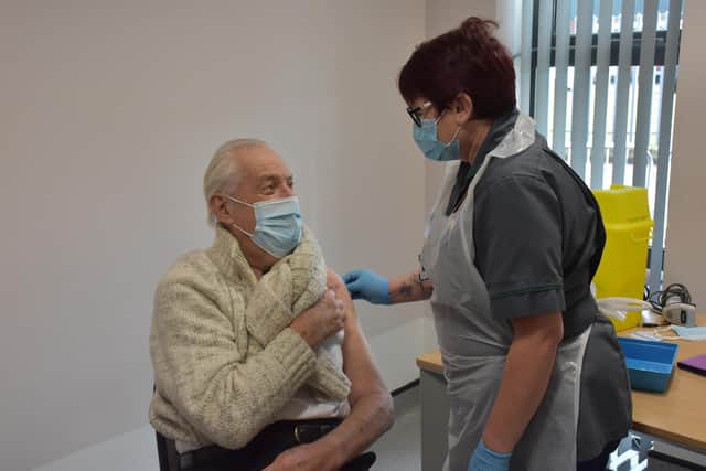 Eric Gent was the first patient to be vaccinated against Covid-19 at Ashfield Health Village