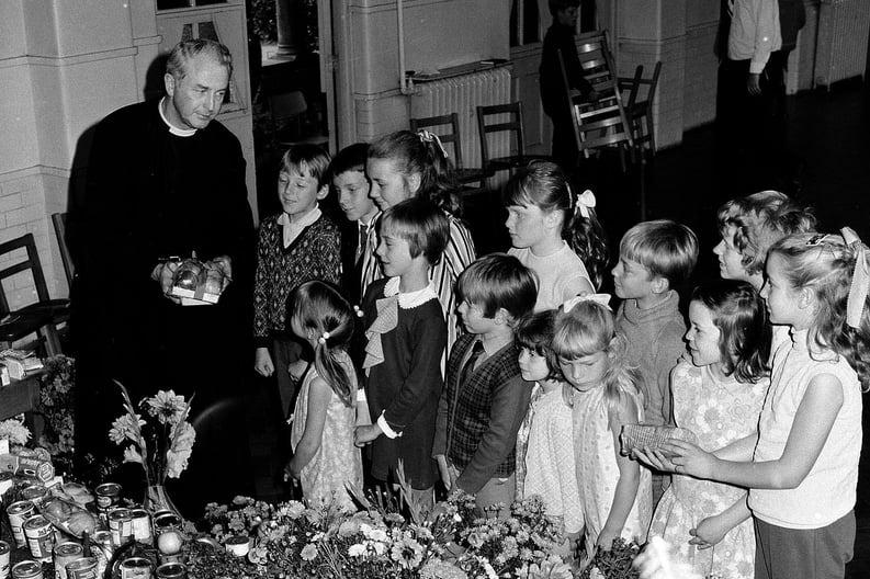 This photo was taken at the school's harvest festival in 1971. Spot anyone you remember? The school, on Booth Crescent, is now known as Crescent Primary School.