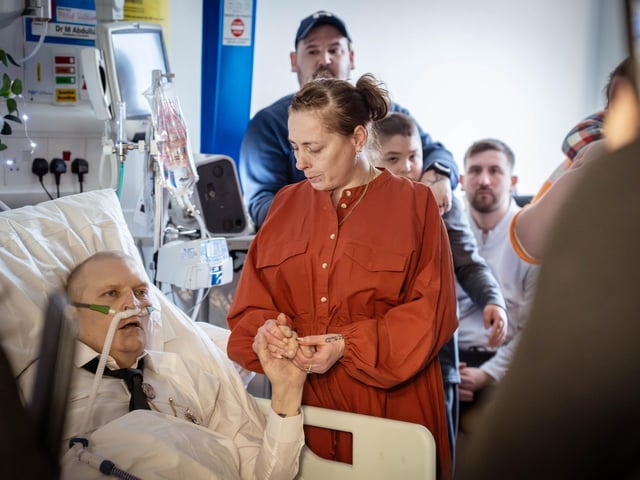 It was an emotional moment as Claire and Philip exchanged their vows, though when asked whether he took this woman, Philip hesitated for a moment, causing laughter in the room.