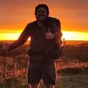 Tom Allen, at the top of Kinder Scout after playing his favourite game Halo to mark the 25th anniversary of the franchise