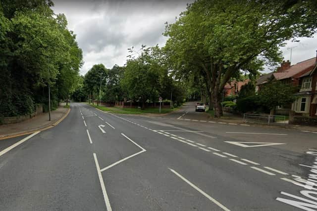 Looking south along the A60 Nottingham Road in Mansfield, from the junction with Forest Road.