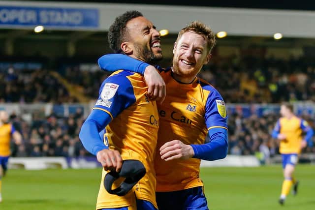 James Perch celebrates his first half goal with Stephen Quinn. Photo by Chris Holloway/The Bigger Picture.media
