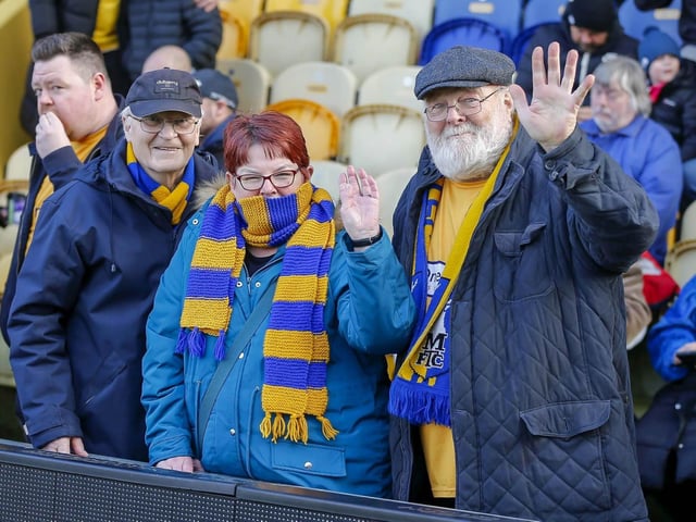 Mansfield Town fans ahead of the victory over Notts County.