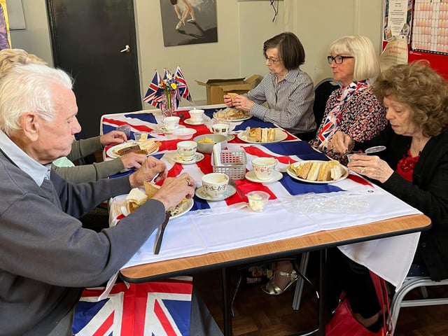 Residents enjoy afternoon tea at the centre.