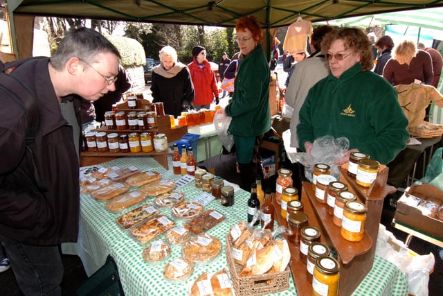Farmers' markets in Nether Edge have been a long-standing part of the community. Here, the Sheffield Country Market stall is attracting attention at the Farmers Market on Nether Edge Road in 2008