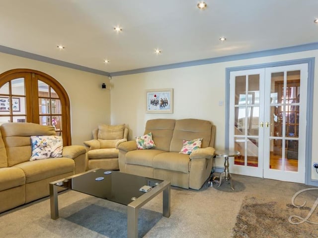 The living room is the perfect retreat to relax in style at the £350,000-plus property.