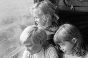 These Clipstone youngsters enjoy a trip to Skegness in 1973.