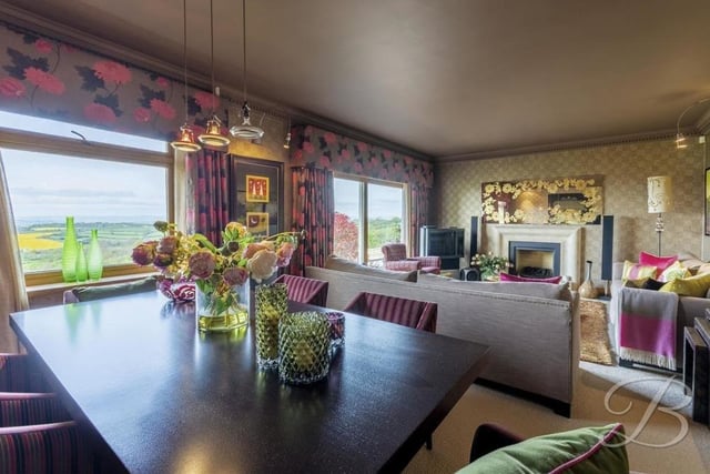 Part of the lounge is this delightful dining area. Sit-down meals with the family offer the added attraction of picturesque views of the countryside.