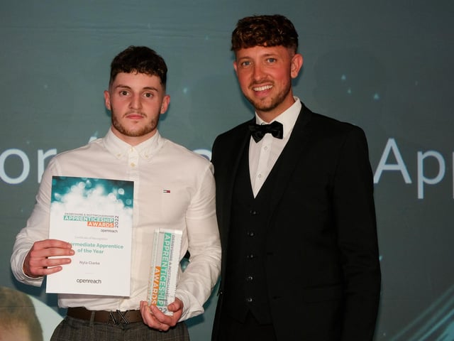 Intermediate Apprentice of the year Joseph Johnson with Jordan Williams