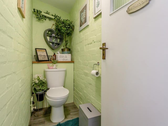 Next stop at the £380,000-plus bungalow is this cute and compact WC.