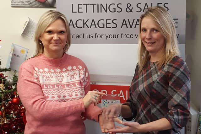 Julie Cotterill and Jessica Blacklock winners of Customer Service Award at last year's Chad Business Excellence Awards.