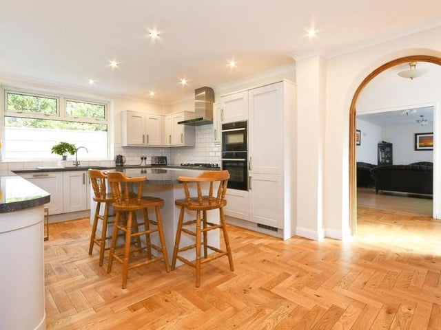 The Ravenshead property has a lovely feel and flow to it. This photo shows how the breakfast kitchen eases towards the lounge and dining room.