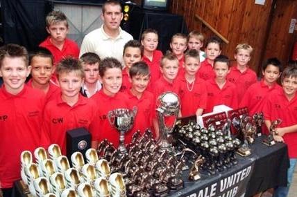 Quarrydale Utd U11s pictured at their presentation evening where Mansfield Town captain Jake Buxton was on hand to present the trophies to the league champions.