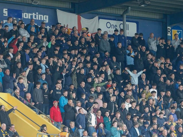 Mansfield Town fans ahead of the win over Stevenage.