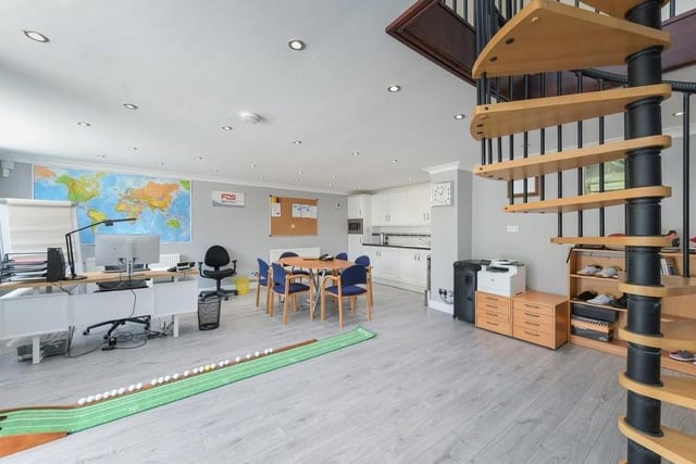 At present, much of the ground floor in the annexe is being used as an office, with living space and kitchen. There is also a shower and a meeting room.