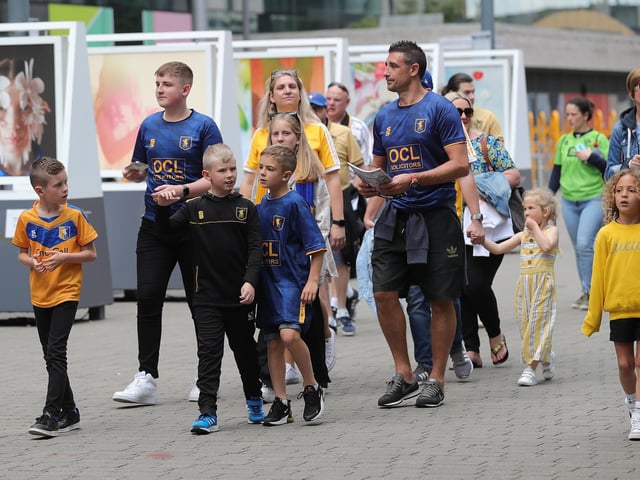 Mansfield Town fans outside Wembley.