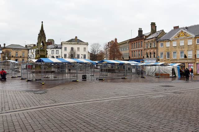 Mansfield town centre was deserted when this picture was taken at the start of lockdown in January. But it is thriving again now.