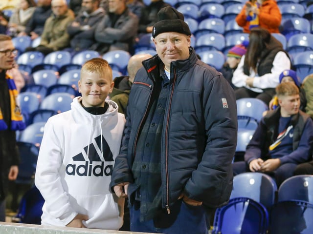 Mansfield Town fans ahead of the 0-0 draw with Newport County.