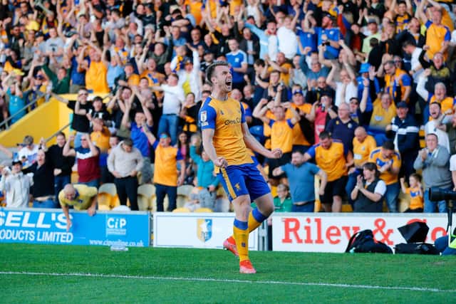 Rhys Oates put Stags ahead tonight - photo by Chris Holloway / The Bigger Picture.media