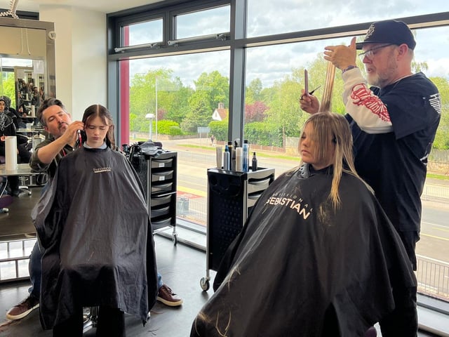 Paul and Rich created soft, personalised styles that flattered each client’s features, while students looked on.
