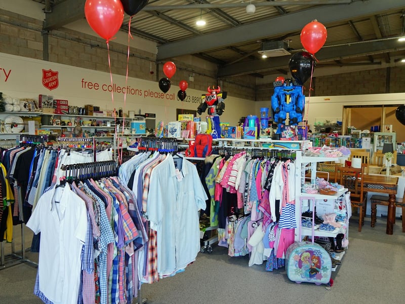 There is a huge selection of clothing with adults and children items available.