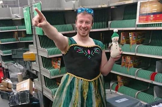 Postman Glen Watson in fancy dress