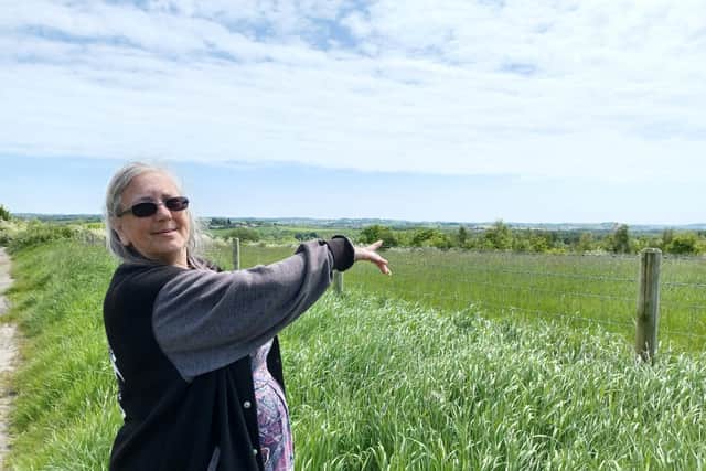Helen Brewin, aged 64, at the top of Norman Road in Somercotes, overlooking the village's historic landfill sites. Picture: Eddie Bisknell/Local Democracy Service