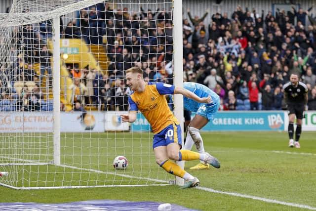 Davis Keillor-Dunn nets against Crawley. Photo by Chris & Jeanette Holloway / The Bigger Picture.media