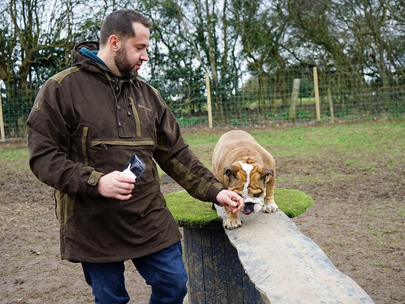First look at Pawsome Adventures. Matt Clark with his dog. The couple have an English Bulldog, and recently lost their Labrador at the age of 19. Both Matt and wife Sonia said they are big dog lovers and cannot wait to welcome more visitors to the site.