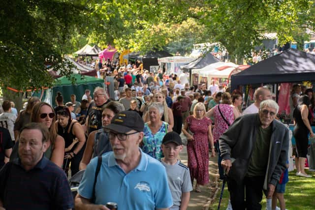 Crowds browsing the market stalls at Ashfield Day 2022. Picture: Ashfield Council